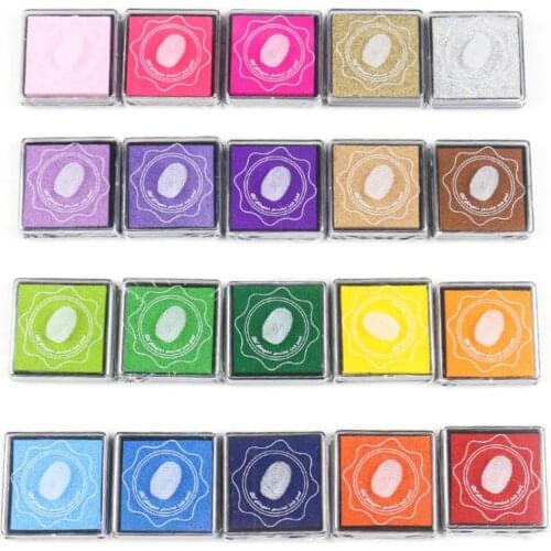 20 Colors Ink Pad DIY Scrapbooking Album Finger Painting Inkpad Stamps Sealing Decoration for Kids