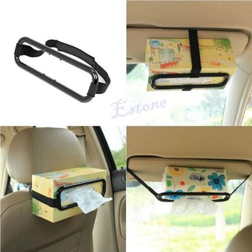 Car Sun Visor Tissue Paper Box Holder Auto Seat Back Accessories Clip Bracket