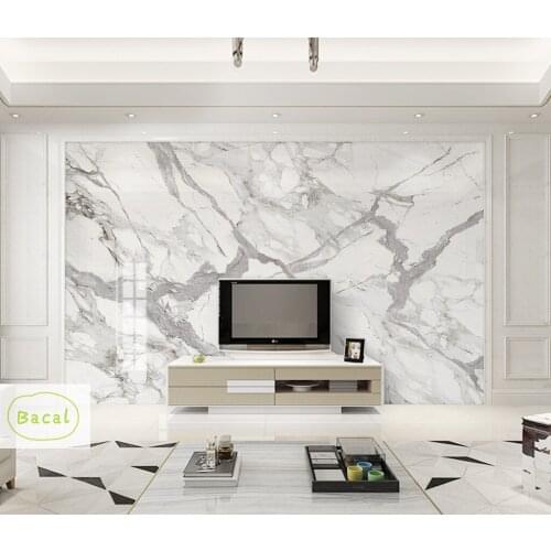 Bacal Custom Photo Wallpaper 3D Living Room Bedroom Sofa Backdrop Wall Murals White marble Wallpaper papier peint mural 3d