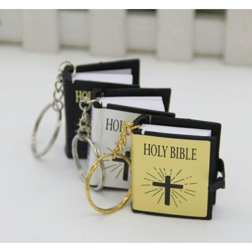 Bible Jesus cross key chain Authentic English version of the Bible Christian gift free shipping wholesale and retail