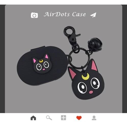 Cartoon Cat Earphone Case Keychain for Xiaomi Redmi AirDots New Case Cover Wireless Bluetooth Earphone Cases Soft TPU Shell