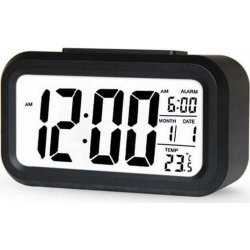 LED Digital Alarm Clock Backlight Snooze Mute Calendar Desktop Electronic Backlight Table Clocks Desktop Clock Black