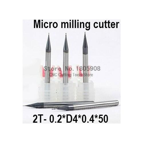 Micro carbide cutter 1PCS 2Flute 2F-0.2*4*0.4*50mm alloy milling cutter, CNC machine,milling machine, CNC milling tools, Nc tool