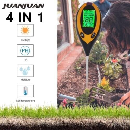 3/4 In 1 Soil Ph Meter Tester Flower Meter PH Moisture Testing Temperature Sunlight Intensity Measurement Acidity Alkali Tool