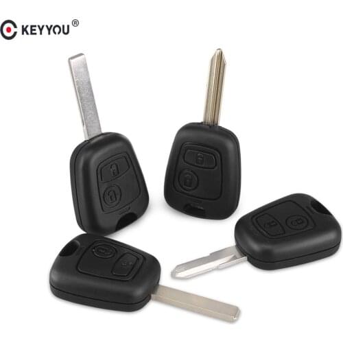 KEYYOU 20pcs Replacement Car Key Case Shell For Citroen C1 C2 C3 C4 Saxo Xsara Elysee Picasso Berlingo Remote Key 2 Buttons Fob