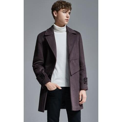 Classic Wool Male Trench Luxury Single Breasted Thicken Casual Mens Jackets And Coats Autumn Winter Man Coats Size 6XL