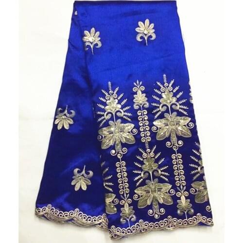 Royal blue George Lace Fabric Embroidery Wedding Fabrics India Women George wrappers with sequin african george fabric 5yard