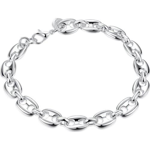 Hot 925 sterling silver digital chain classic lobster buckle 8 font bracelet female sterling silver DIY accessories