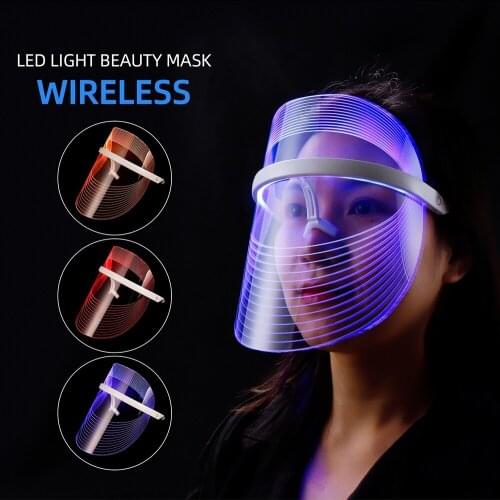 New 3 Colors LED Facial Mask Anti Acne Wrinkle Removal Instrument Photon Light Therapy Facial Mask Whitening Skin Tighten