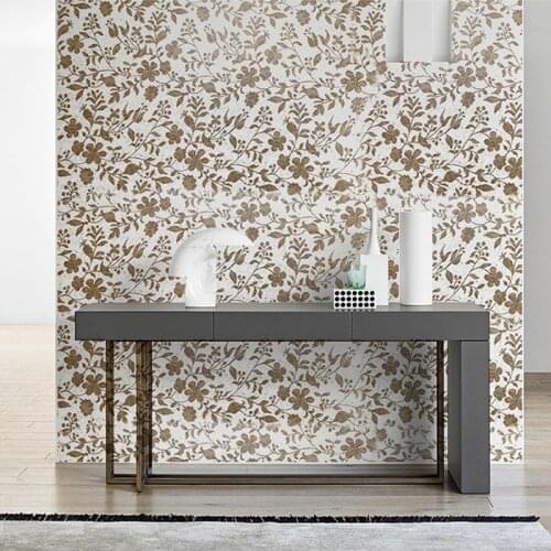 Retro Flowers Non-woven Wallpapers For Lliving Room Decoration 3D Wall Papers Home Decor Self Adhesive Wall Stickers