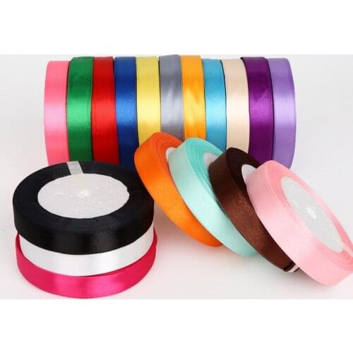 15mm 25Yard Simple Grosgrain Single Face Color Satin Ribbon Party Wedding Wrapping Scrapbooking Supplies Decoration