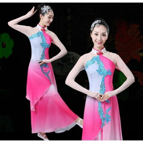Time-limited Disfraces Hmong Clothes Elegant Fan Dance Costumes Female Yangko Chinese Classical Clothing Folk Stage Performance