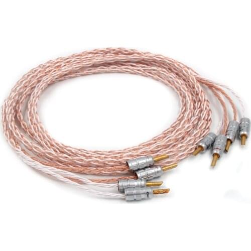 Pair yter 8TC 5N OCC red copper Speaker Cable ,Speaker wire with CMC banana plug