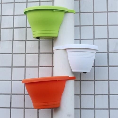 Plastic Plant Hanger Flower Basket Drain Pipe Flower Pot Holder for Garden Planter Balcony artificial flowers Wall pots Decor