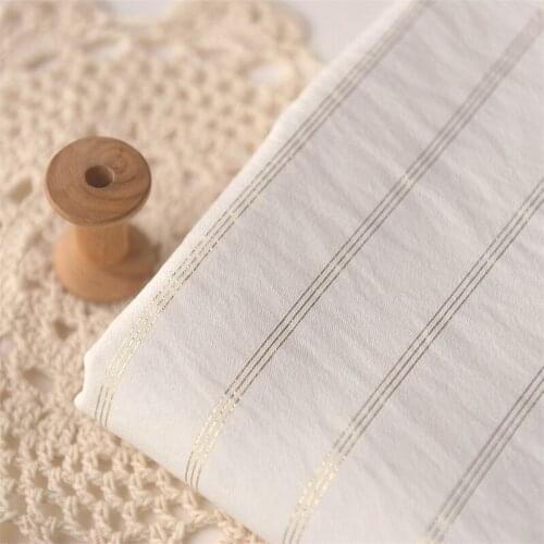 Half Meter Gold Thread Gilt Polyester Cotton Fabric For Upper Clothes Long Goan Dress Shirt Han Cloth Door Curtain Tissue CR-985