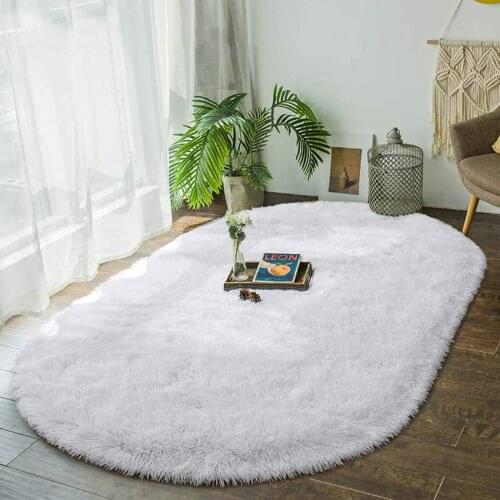Fluffy Carpet for Bedroom Living Room Soft Oval Girls Rugs Modern Plush Shaggy Area Rug Home Decor Carpet Comfy Cute Nursery Rug