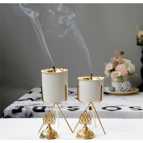 Luxury Ceramics Incense Burner Holder Eid Plating Incense Burner Middle East Arab Traditional Fort Home Decorative Ornaments