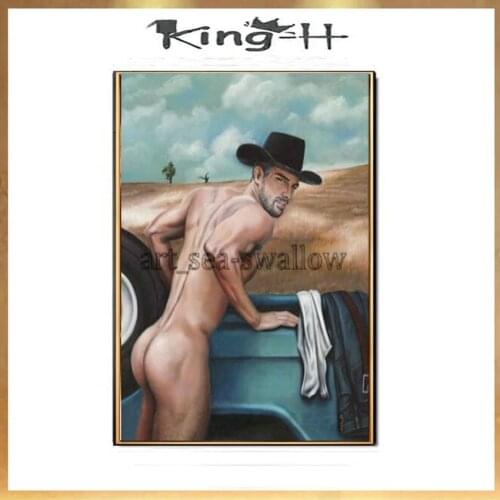 Hand-painted Modern nude art sexy Boy oil painting on canvas art and poster landscape paintings wall art decoration pictures