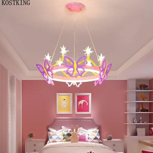 Modern LED Pink chandelier for girls kids room unique italian design purple chandelier in bedroom restaurant decorative lamps