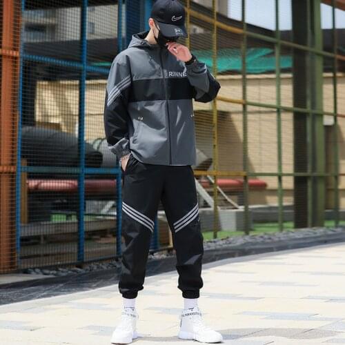 Mens Tracksuit Men 2 Piece Set Men 2021 New Spring Casual Hooded Jackets Sportswear Sweatshirt Jogging Sweatpants Tracksuit Men