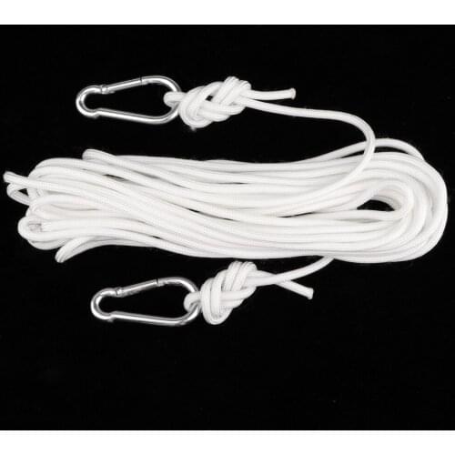 10m Polyester Heavy Duty Clothes Laundry Line Dryer Rope with Metal Carabiner for Outdoor Indoor Washing Hanging