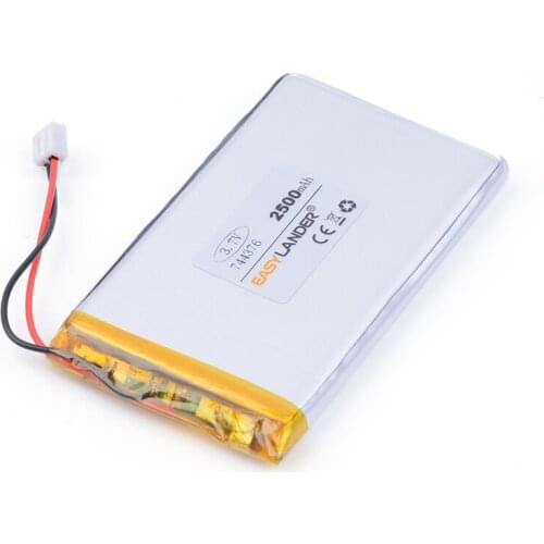 XHR-2P 2.54 744376 3.7V 2500mAh lithium polymer battery FOR PAD PSP Game Telephone toys PDA Tools E-book power bank 754575