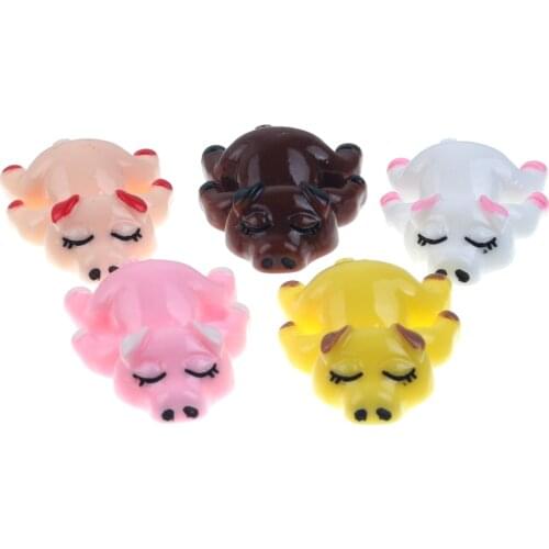 20pcs Mixed Lazy Resin Pigs Decoration Flatback Cabochon Embellishment For Scrapbook DIY Accessoris