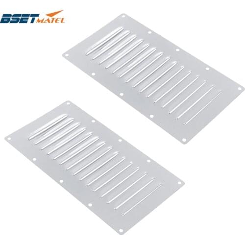 2X Stainless Steel 304 Boat Marine Rectangular Venting Panel Air Vent Louver Grille Ventilation Louvered Ventilator Grill Cover