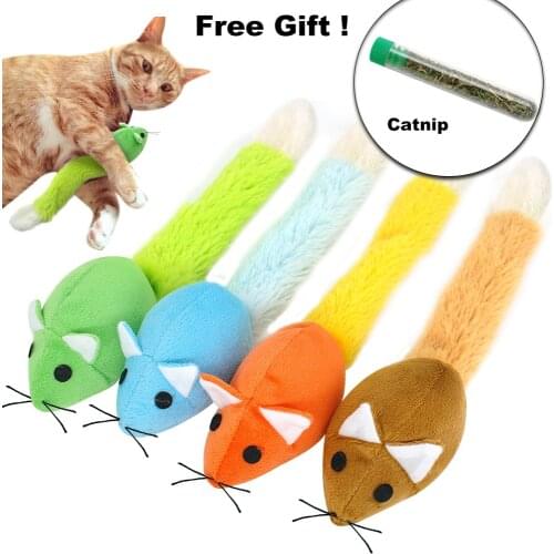 4pcs Self Playing Cat Toys Interative Mouse Catnip Interactive Cat Toy for Cats Mouse Catnip Toys for Cats