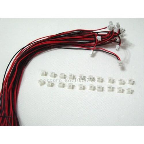 50 SETS Mini Micro JST 2.0 PH 2-Pin Connector plug with Wires Cables 300MM