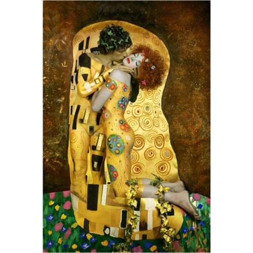 5D Diy Diamond Painting Classic Artist Gustav Klimt Kiss Abstract Full Square Round Mosaic Embroidery Cross Stitch KitsZP-4167