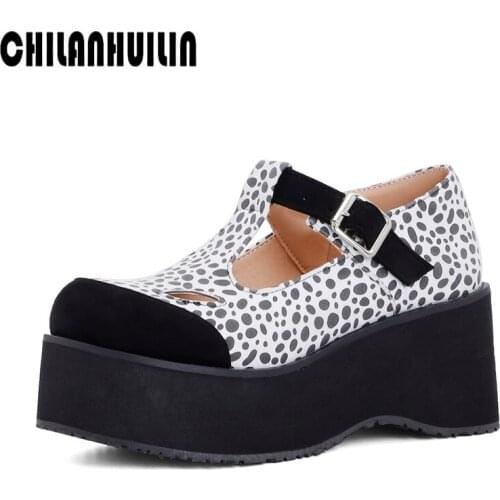 Brand shoes women pumps super high heels buckle platform sandals gothic lolita party wedding dance shoes black white summer shoe