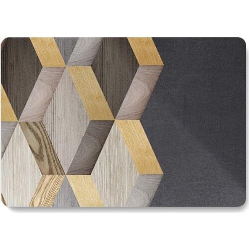 Wood Geometric Pattern Laptop Case For MacBook Retina Air 11 12 13.3 New Pro 15.4 16 inch Cover shell