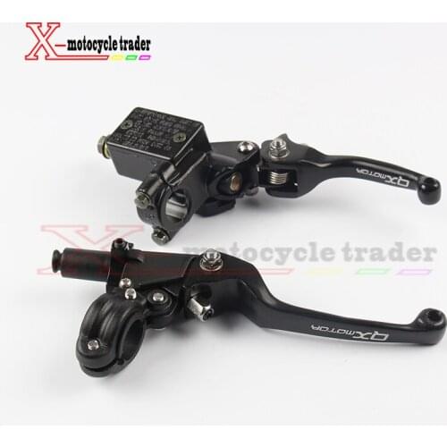 Black QX Logo CNC Folding Brake Lever ASV Clutch Lever With Front Pump Fit CRF KLX YZF RMZ Motorcycle Dirt Bike