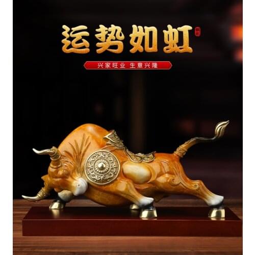 Good luck FENG SHUI decorative statue 2021 HOME company SHOP store Efficacious Talisman Money Drawing Fortune Stock market bull