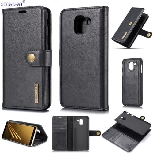 For Samsung Galaxy J6 2018 Detachable Flip Case J600 SM-J600F/DS SM-J600FN/DS Luxury Leather Phone Wallet Cover SM J600F J600FN