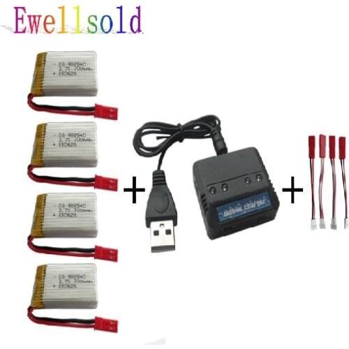 Ewellsold 1315 1315S RC Quadcopter parts 3.7V 700mah Li-polymer battery*4pcs+4 in1 charger box 5pcs/lot
