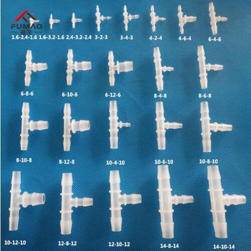 FUMAO Plastic Barbed T Piece 3 Way Connector Garden Watering Pipe Hose Tee Joint Micro Drip Irrigation Tool