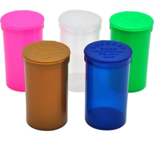 Color Random 3pcs 19 Dram Containers Airtight Storage Case Empty Squeeze Pop Bottle-Vial Medical Herb Pill Box Herb/Spice