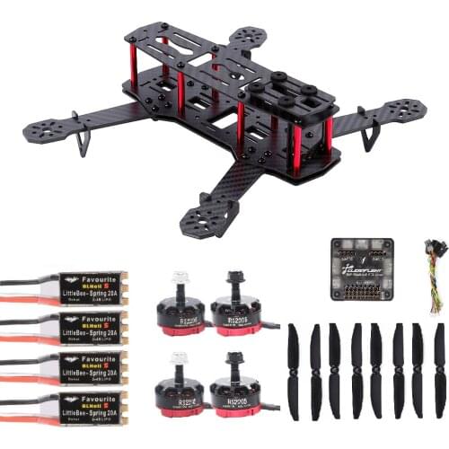 Hot sale QAV250 250mm Carbon Fiber Quadcopter RS2205 2300kv Motor 20A ESC F3 &CC3D Flight Controller Acro Flysky FS-i6X Kit