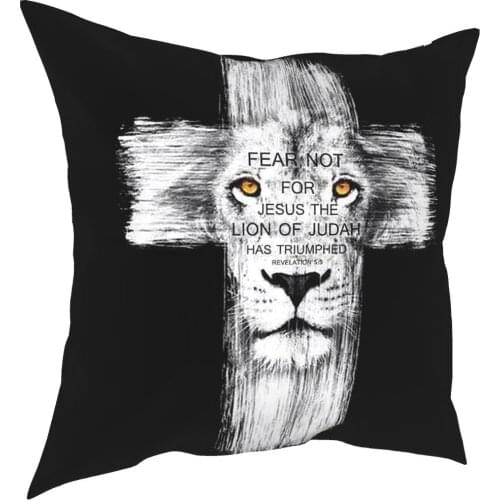 Cool Lion Of Judah Jesus Pillow Case Home Decor Cushions Throw Pillow for Living Room Polyester Double-sided Printing Creative