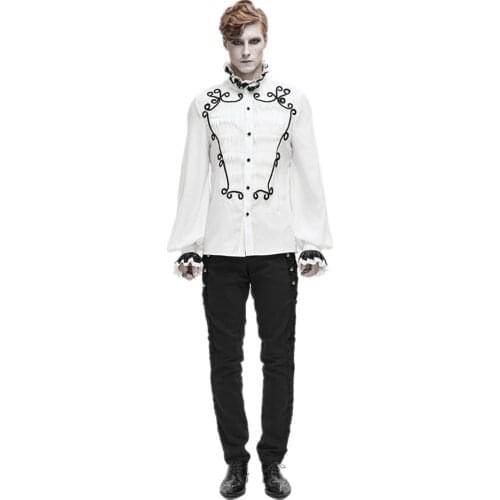 Devil Fashion Mens Gothic Lantern Sleeves Dress Shirts New Arrivals High Quality Vintage Long Sleeves Stage Performance Costume