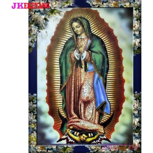 Full Square Round Diamond Embroidery DIY Diamond Painting Virgin mary Cross Stitch kit mosaic Y4642