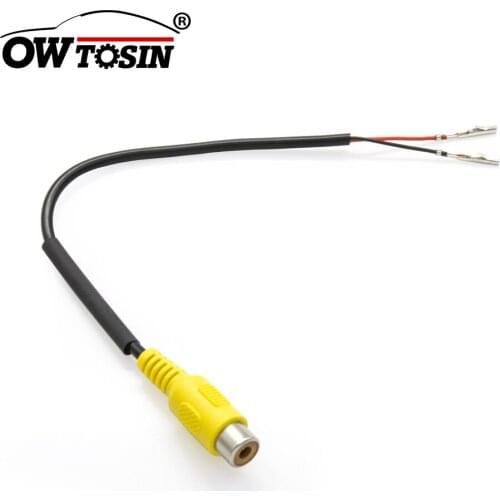 Owtosin 1Pc RCA Female Connector With Wire Crimp 2-Pin Terminal Rear View Camera Input DIY RCA to 2 Pin Cable