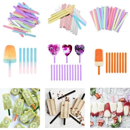 10 Pcs Acrylic Ice Cream Stick Childrens Handmade Homemade Ice Cream Tools Summer Party Decoration Popsicle Sticks 11.5cmx1cm