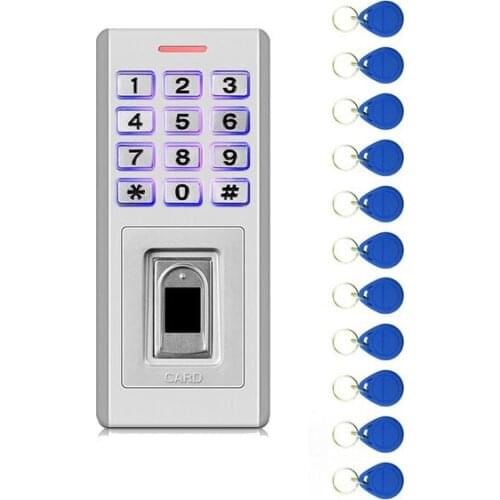 Fingerprint standaone Access Control waterproof IP67 can as Wg26 reader input/out 200 fingerprint/10000 card user 10pcs ID tags