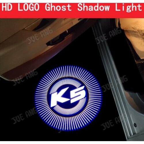 2pcs Logo Apply K5 2009 - 2015 Car LED Door Warning Light Projector Ghost Shadow Light Welcome Light