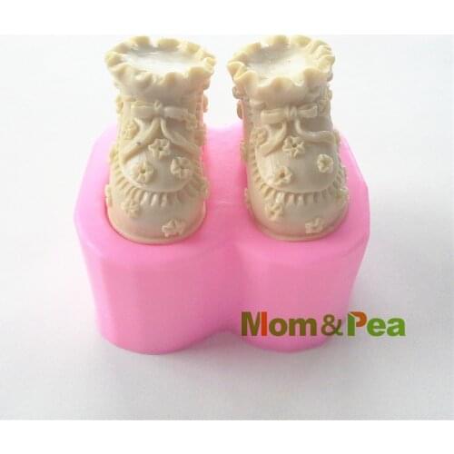 Mom&Pea 0403 Free Shipping A Pair Of Shoes Silicone Soap Mold Cake Decoration Fondant Cake 3D Mold Food Grade Silicone Mould