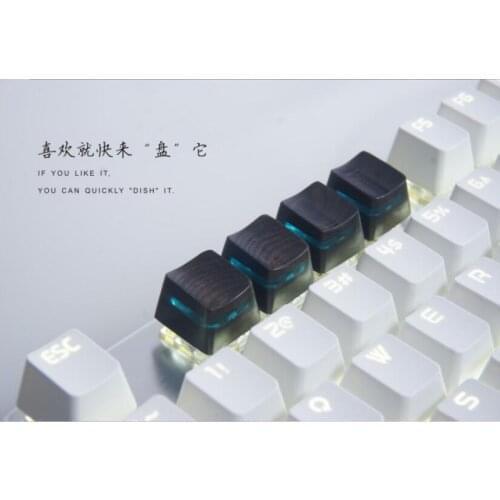 1PC PBT blue Keycaps R1 R2 R3 R4 Height for mechanical keyboard resin Wood key caps Cherry Profile Replacement Part