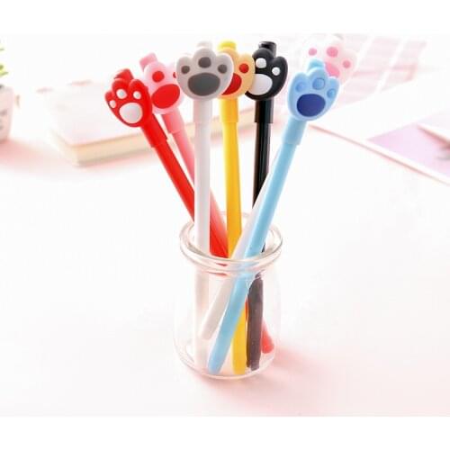 2pcs 0.5mm Gel Pens Kawaii Cat Claw Cute Pen Writing Stationery Black Signature Pen papelaria School Office Supplies